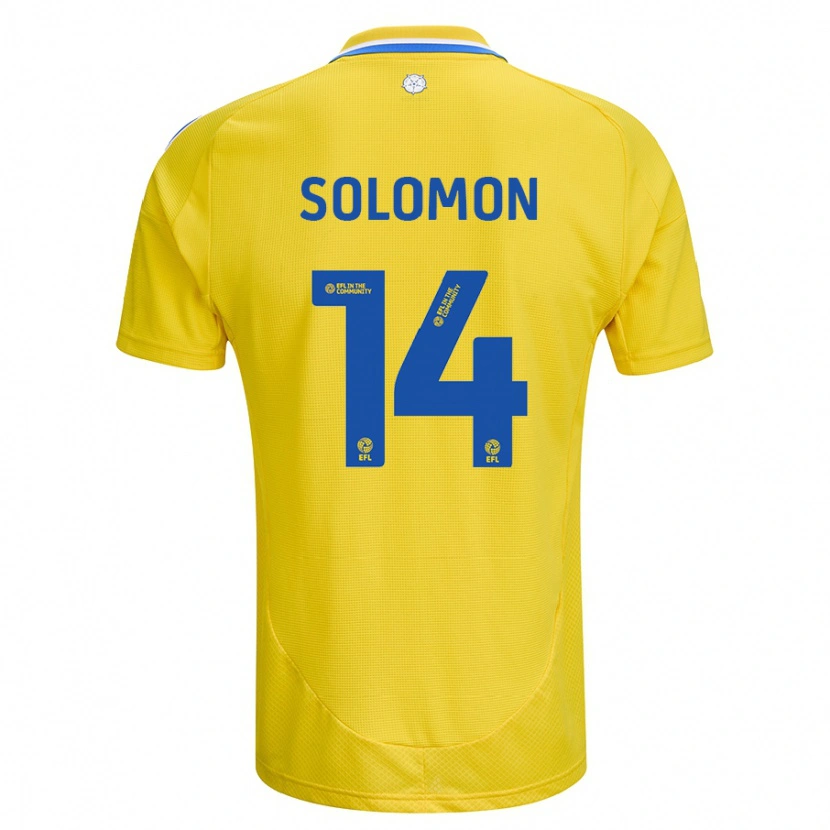 Danxen Hombre Camiseta Manor Solomon #14 Amarillo Azul 2ª Equipación 2024/25 La Camisa