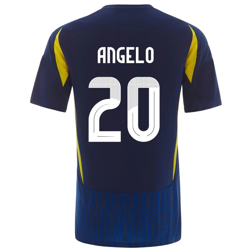 Danxen Hombre Camiseta Ângelo #20 Azul Amarillo 2ª Equipación 2024/25 La Camisa