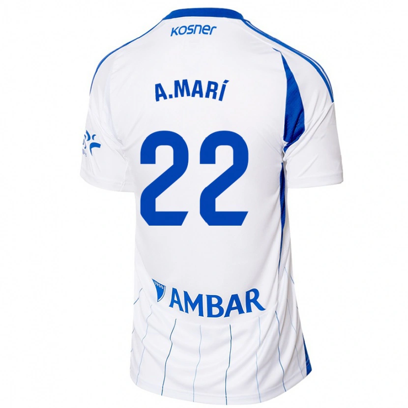 Danxen Hombre Camiseta Alberto Marí #22 Rojo Blanco 1ª Equipación 2024/25 La Camisa