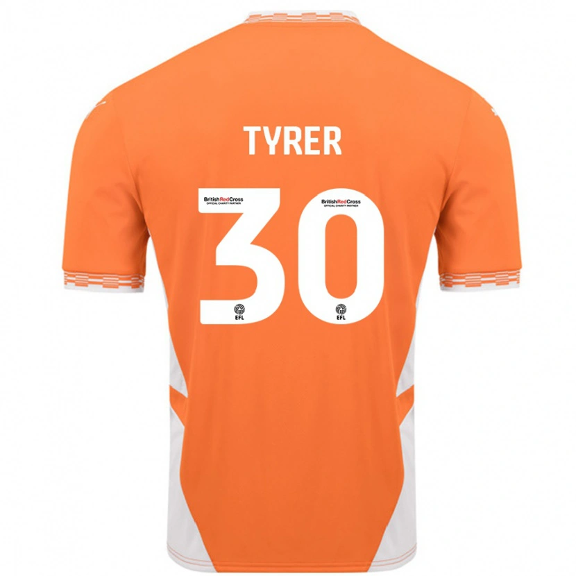 Danxen Hombre Camiseta Harry Tyrer #30 Naranja Blanco 1ª Equipación 2024/25 La Camisa