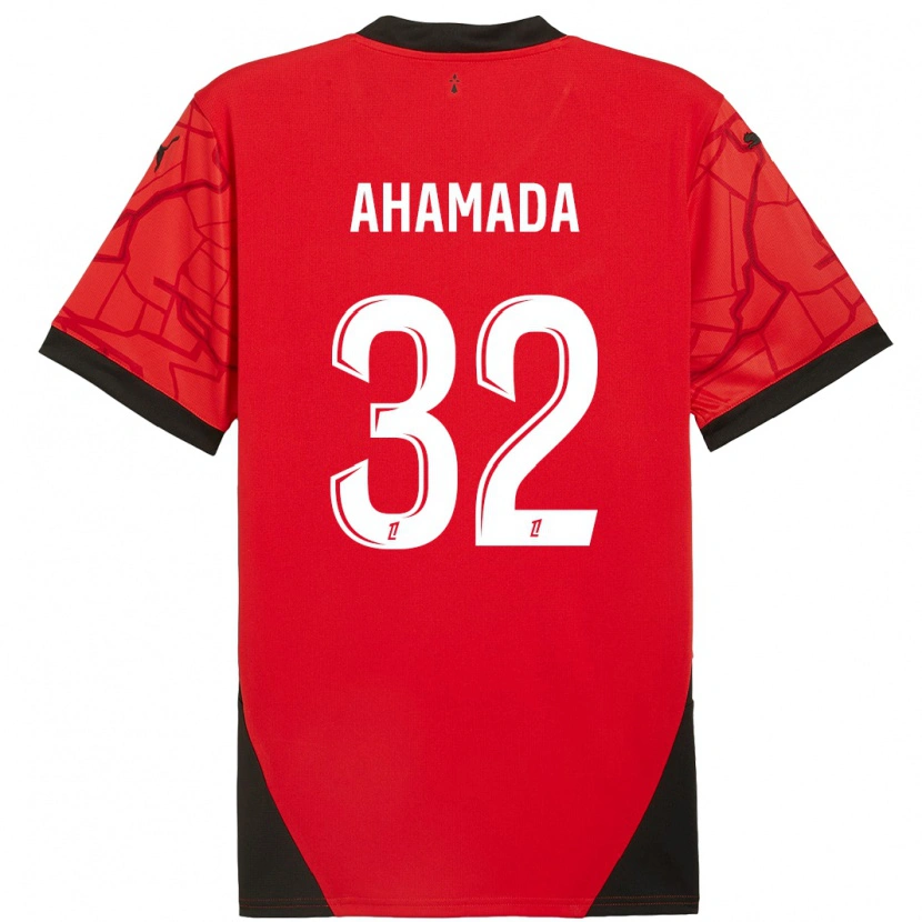 Danxen Hombre Camiseta Naouirou Ahamada #32 Rojo Negro 1ª Equipación 2024/25 La Camisa