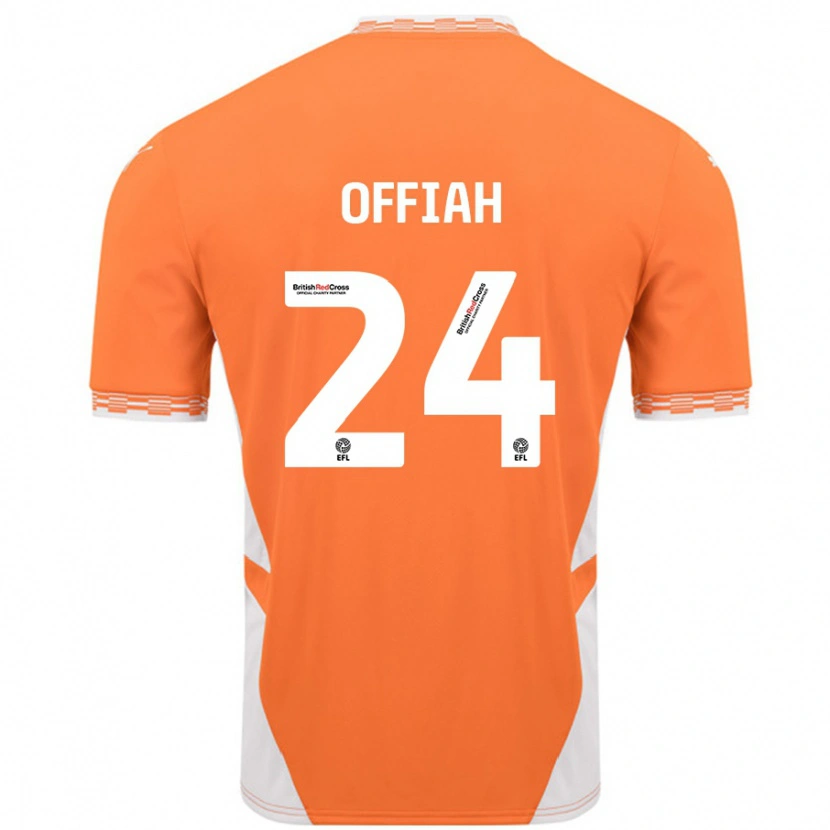 Danxen Hombre Camiseta Odel Offiah #24 Naranja Blanco 1ª Equipación 2024/25 La Camisa