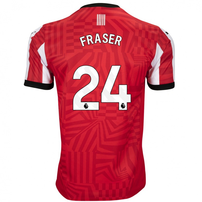 Danxen Hombre Camiseta Ryan Fraser #24 Rojo Blanco 1ª Equipación 2024/25 La Camisa