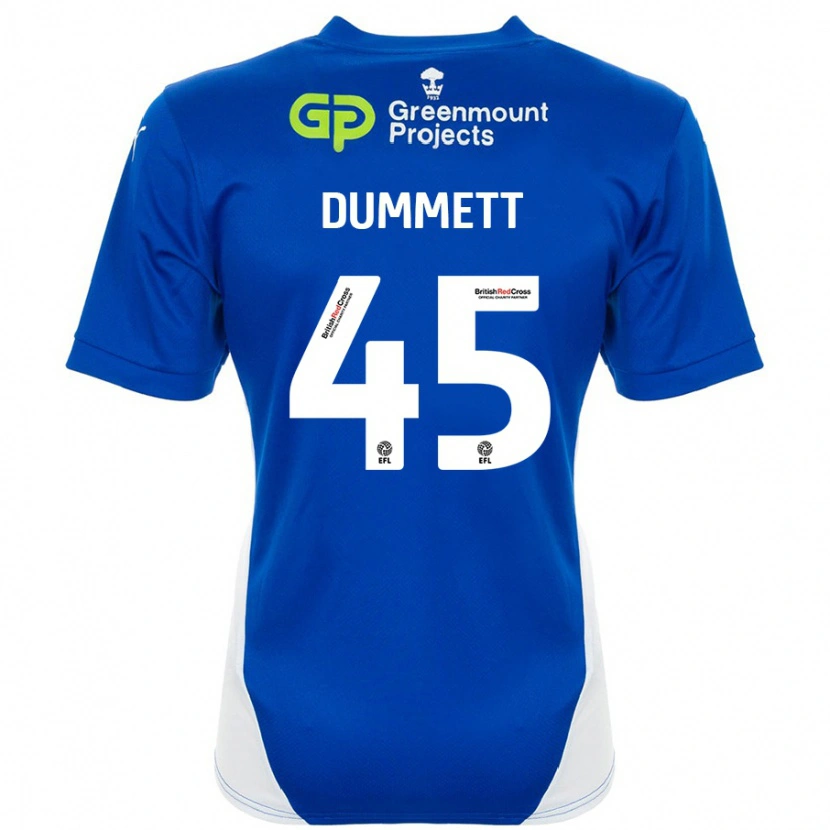 Danxen Hombre Camiseta Paul Dummett #45 Azul Blanco 1ª Equipación 2024/25 La Camisa