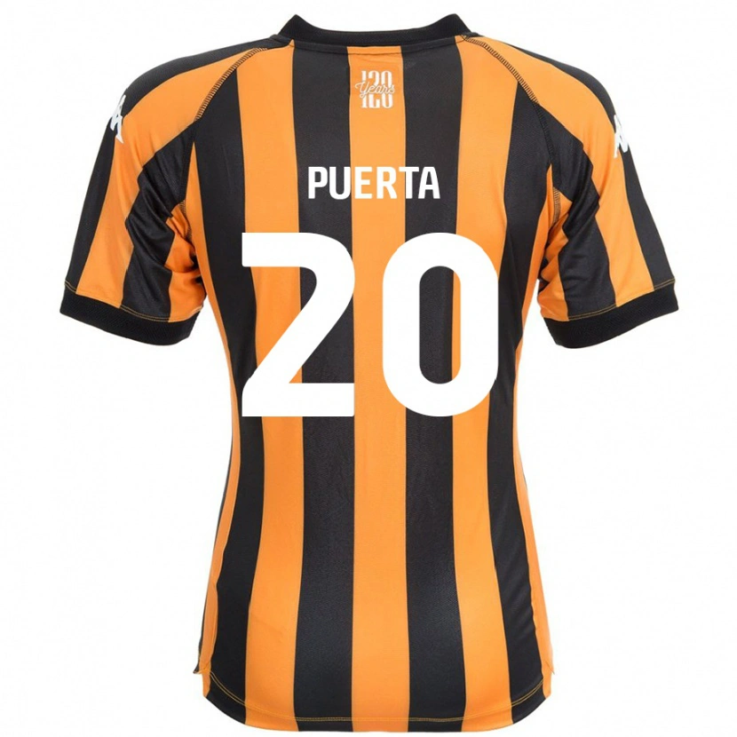 Danxen Hombre Camiseta Gustavo Puerta #20 Negro Ámbar 1ª Equipación 2024/25 La Camisa