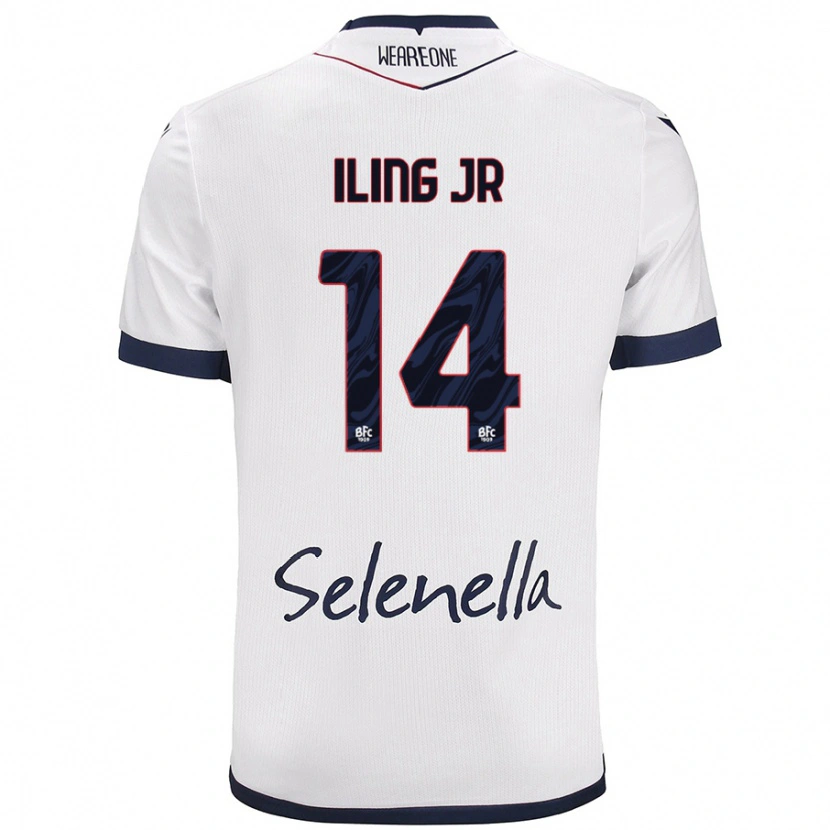 Danxen Hombre Camiseta Samuel Iling-Junior #14 Blanco Azul Real 2ª Equipación 2024/25 La Camisa