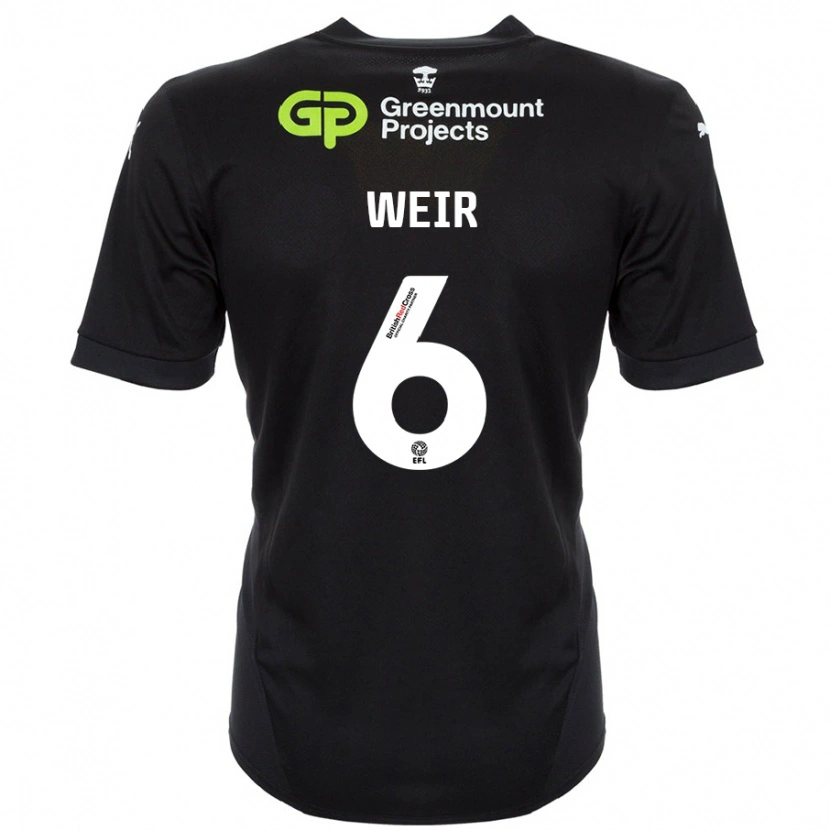 Danxen Hombre Camiseta Jensen Weir #6 Negro 2ª Equipación 2024/25 La Camisa