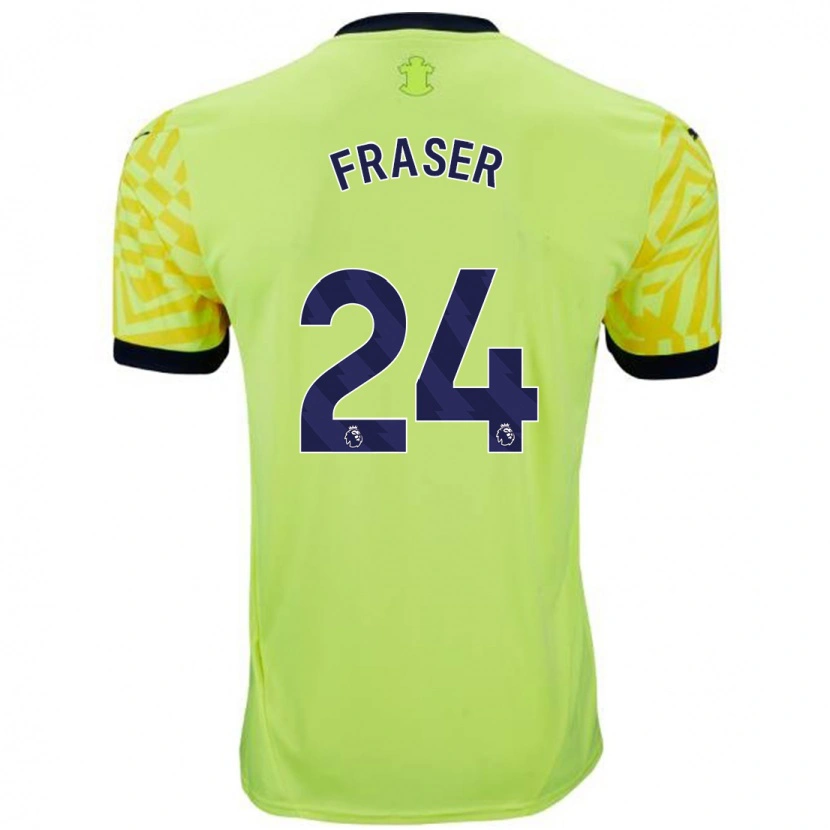 Danxen Hombre Camiseta Ryan Fraser #24 Amarillo 2ª Equipación 2024/25 La Camisa