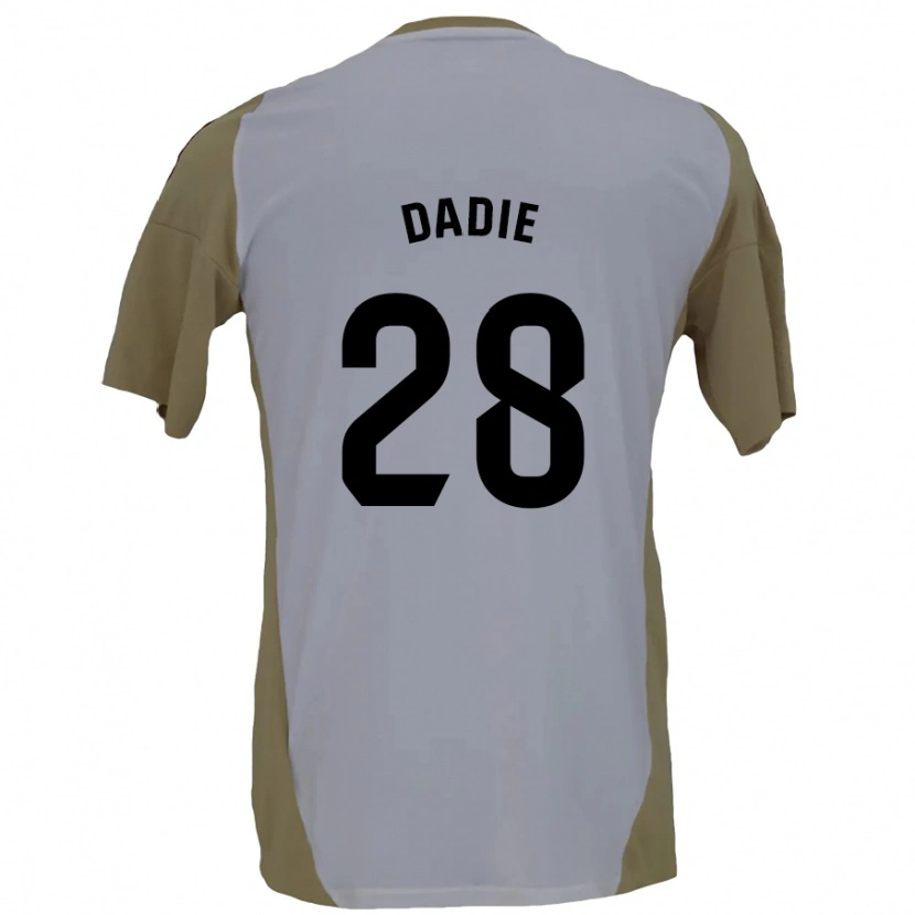 Danxen Hombre Camiseta Alberto Dadie #28 Marrón Blanco 2ª Equipación 2024/25 La Camisa