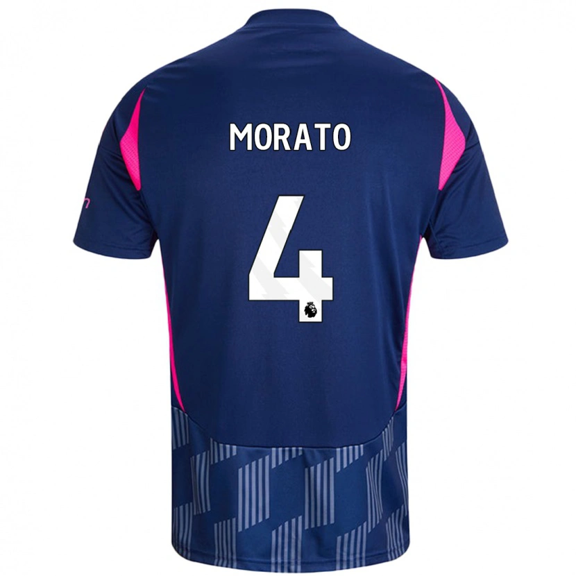 Danxen Hombre Camiseta Morato #4 Azul Real Rosa 2ª Equipación 2024/25 La Camisa