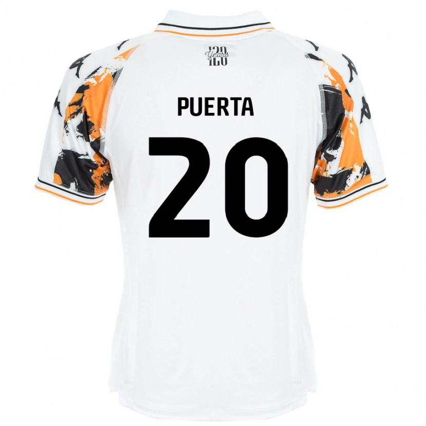 Danxen Hombre Camiseta Gustavo Puerta #20 Blanco 2ª Equipación 2024/25 La Camisa