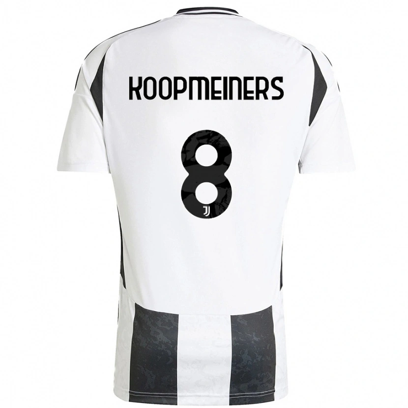 Danxen Hombre Camiseta Teun Koopmeiners #8 Blanco Negro 1ª Equipación 2024/25 La Camisa