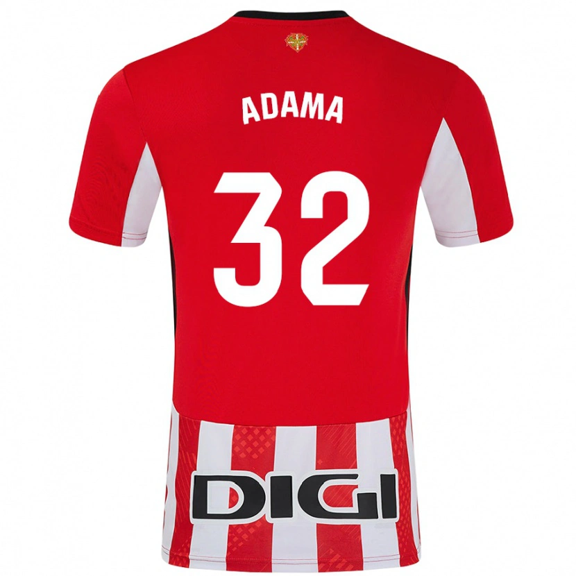 Danxen Hombre Camiseta Adama Boiro #32 Rojo Blanco 1ª Equipación 2024/25 La Camisa