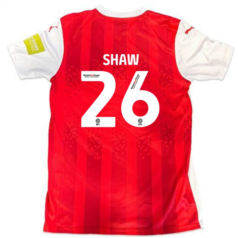 Danxen Hombre Camiseta Liam Shaw #26 Rojo Blanco 1ª Equipación 2024/25 La Camisa