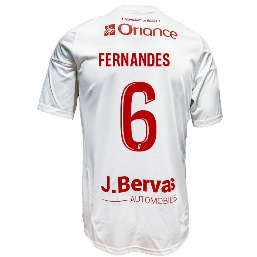 Danxen Hombre Camiseta Edimilson Fernandes #6 Blanco Rojo 2ª Equipación 2024/25 La Camisa