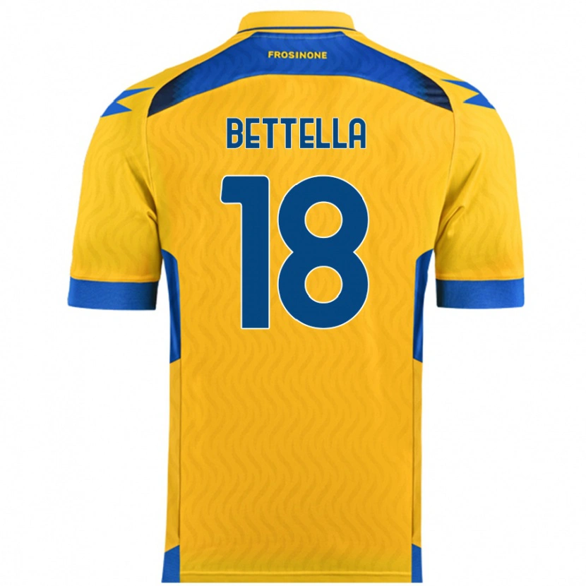 Danxen Hombre Camiseta Davide Bettella #18 Amarillo 1ª Equipación 2024/25 La Camisa