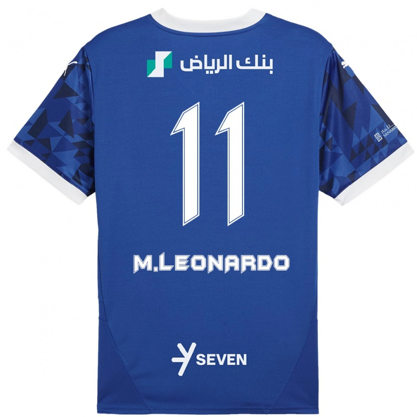 Danxen Mujer Camiseta Marcos Leonardo #11 Azul Oscuro Blanco 1ª Equipación 2024/25 La Camisa