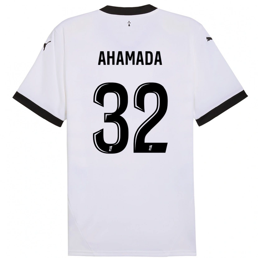 Danxen Mujer Camiseta Naouirou Ahamada #32 Blanco Negro 2ª Equipación 2024/25 La Camisa