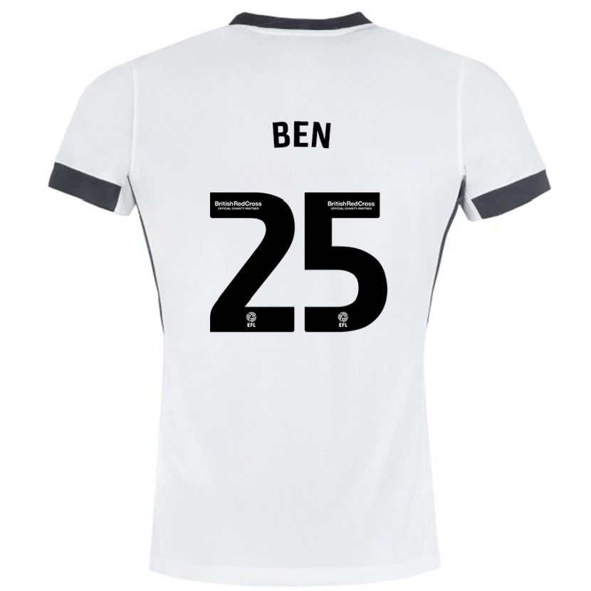 Danxen Mujer Camiseta Ben Davies #25 Blanco Negro 2ª Equipación 2024/25 La Camisa