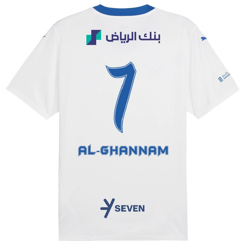 Danxen Mujer Camiseta Khalid Al-Ghannam #7 Blanco Azul 2ª Equipación 2024/25 La Camisa