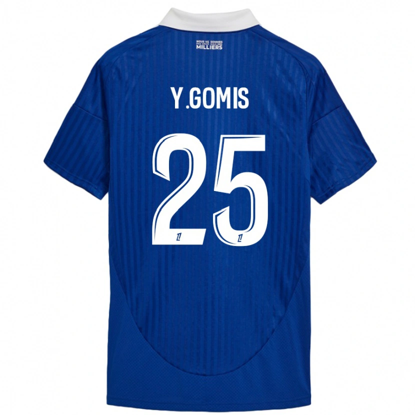 Danxen Mujer Camiseta Yoni Gomis #25 Azul Blanco 1ª Equipación 2024/25 La Camisa